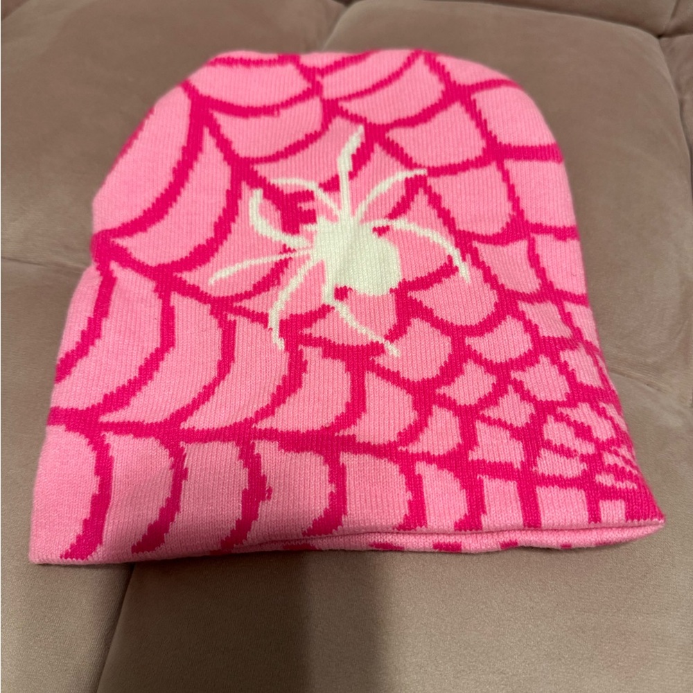 Pink Spider Web Beanie